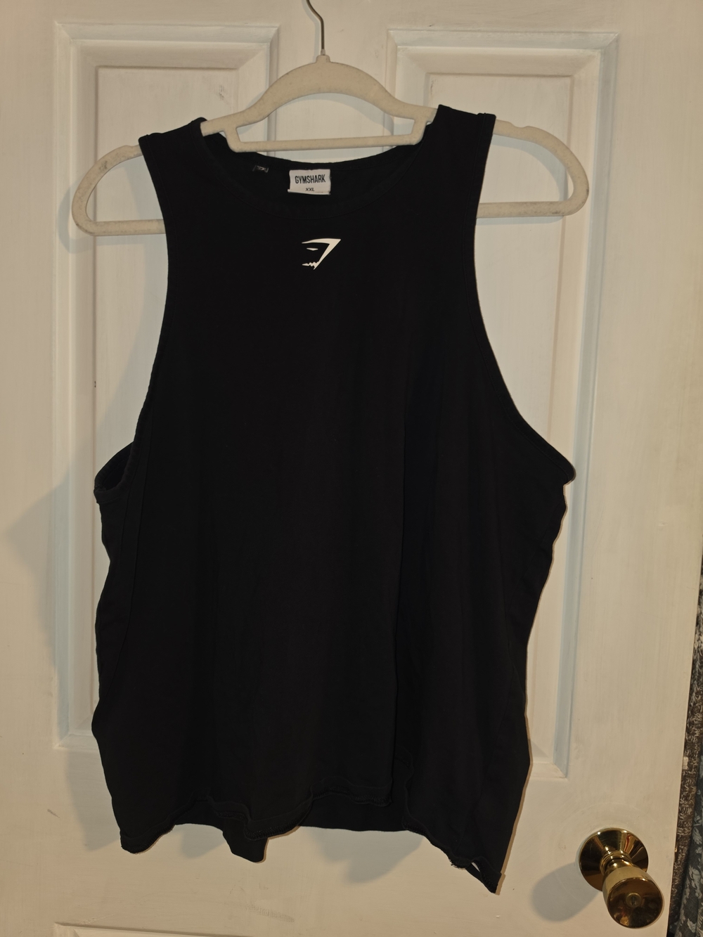 Gymshark Black Women's Muscle Tank with White Logo